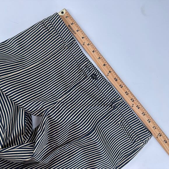 Betsy Johnson Black Label Pants 10 Pinstripe Navy Tan Vintage Work Career - Picture 13 of 14